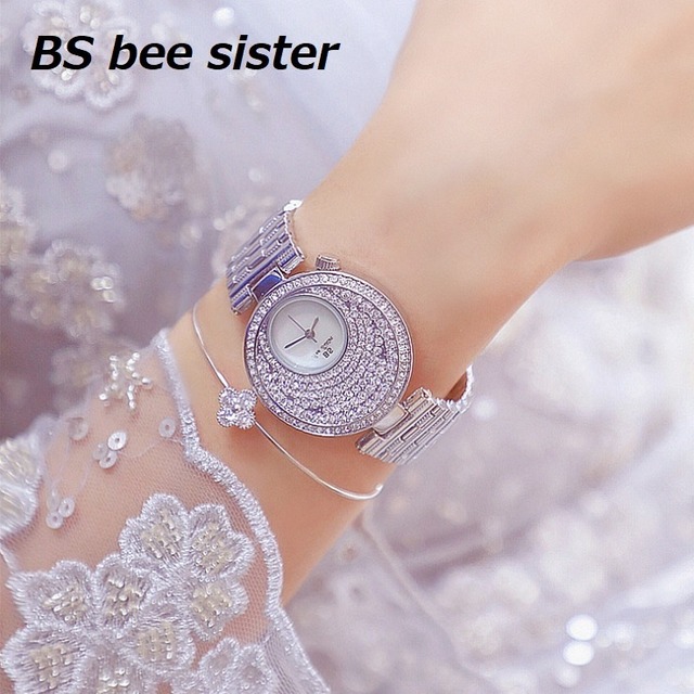 BS bee sister 腕時計 時計 レディース 女性用 ウォッチ セレブ ゴージャス ダイヤモンド 人気 クリスタル ガラスカット アクセサリー ラッピング無料 かわいい おしゃれ ゴールド ブレスレット 旅行 イベント カジュアル 丸い 円形 FA1202
