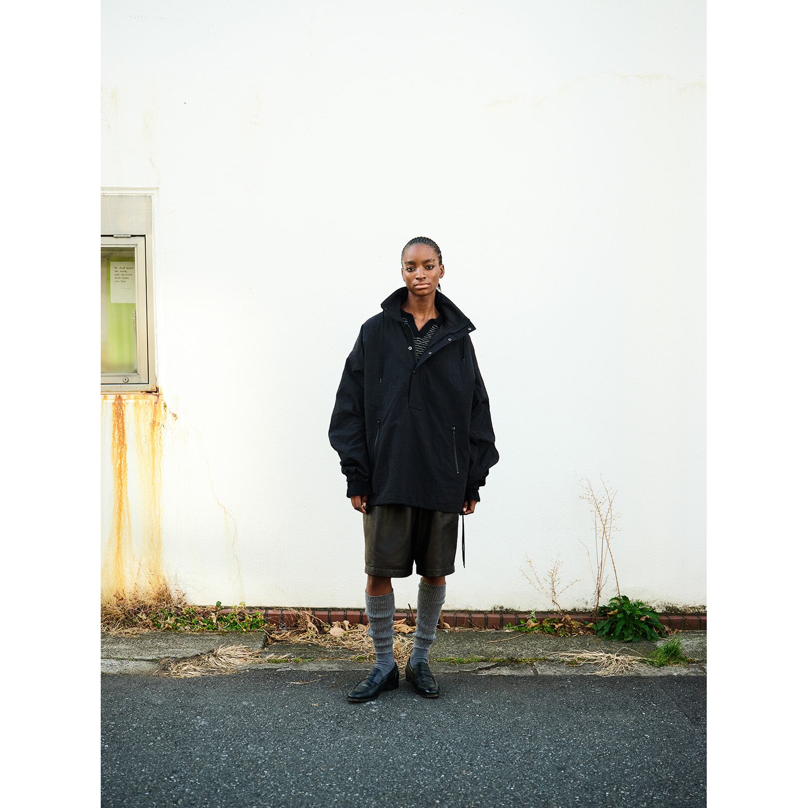 Blanc YM] (ブランワイエム) BL-24A-CNA Crispy Nylon Anorak (black
