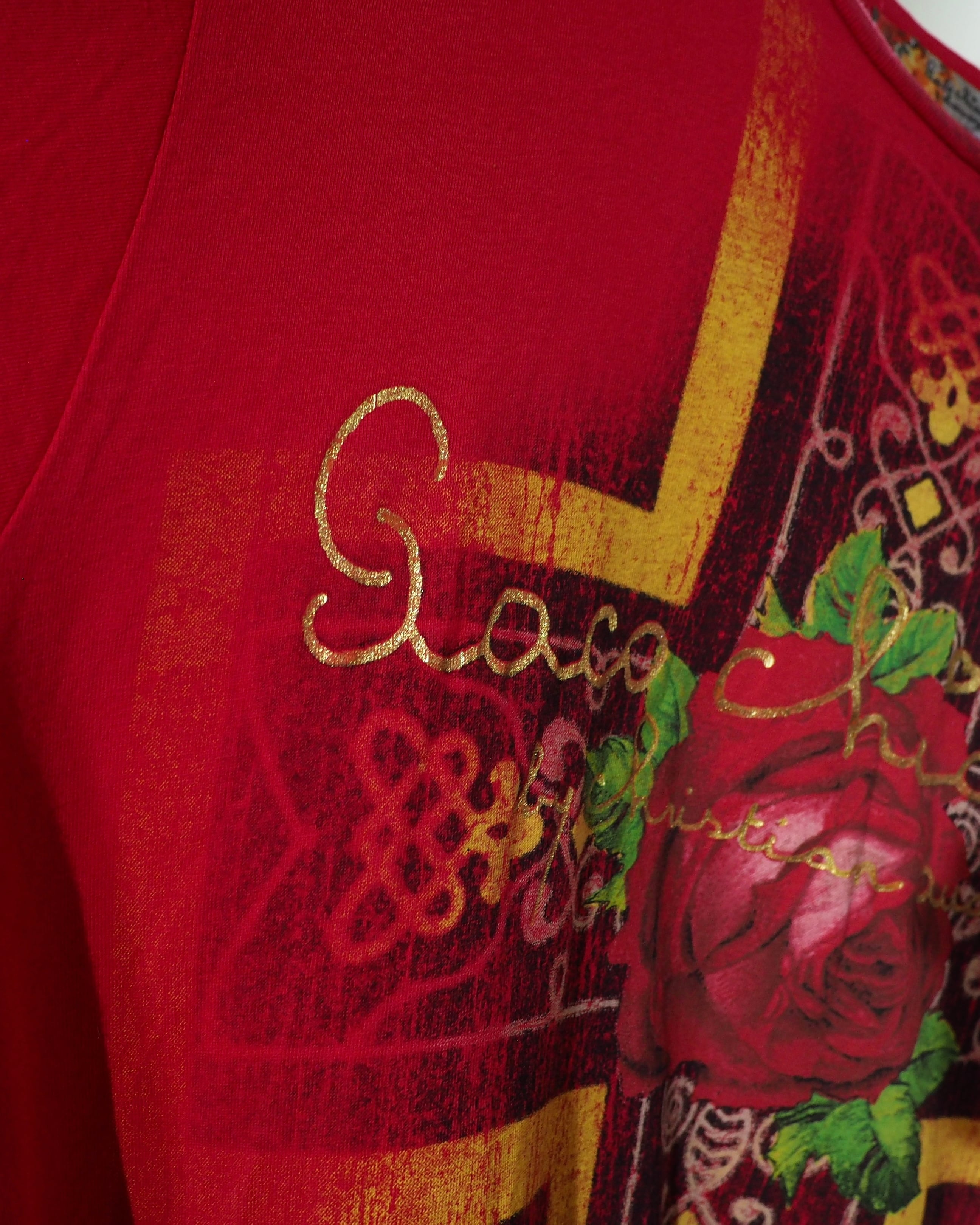 " Christian Audigier ‐ 聖母マリア " Virgin Mary Both sides Printed SS Tee ( Made in USA )