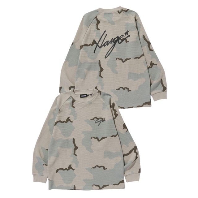【XLARGE】WAFFLE RAGLAN TOP / CAMO【エクストララージ】