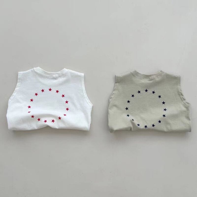 【BABY】可愛いスターノースリーブシャツ