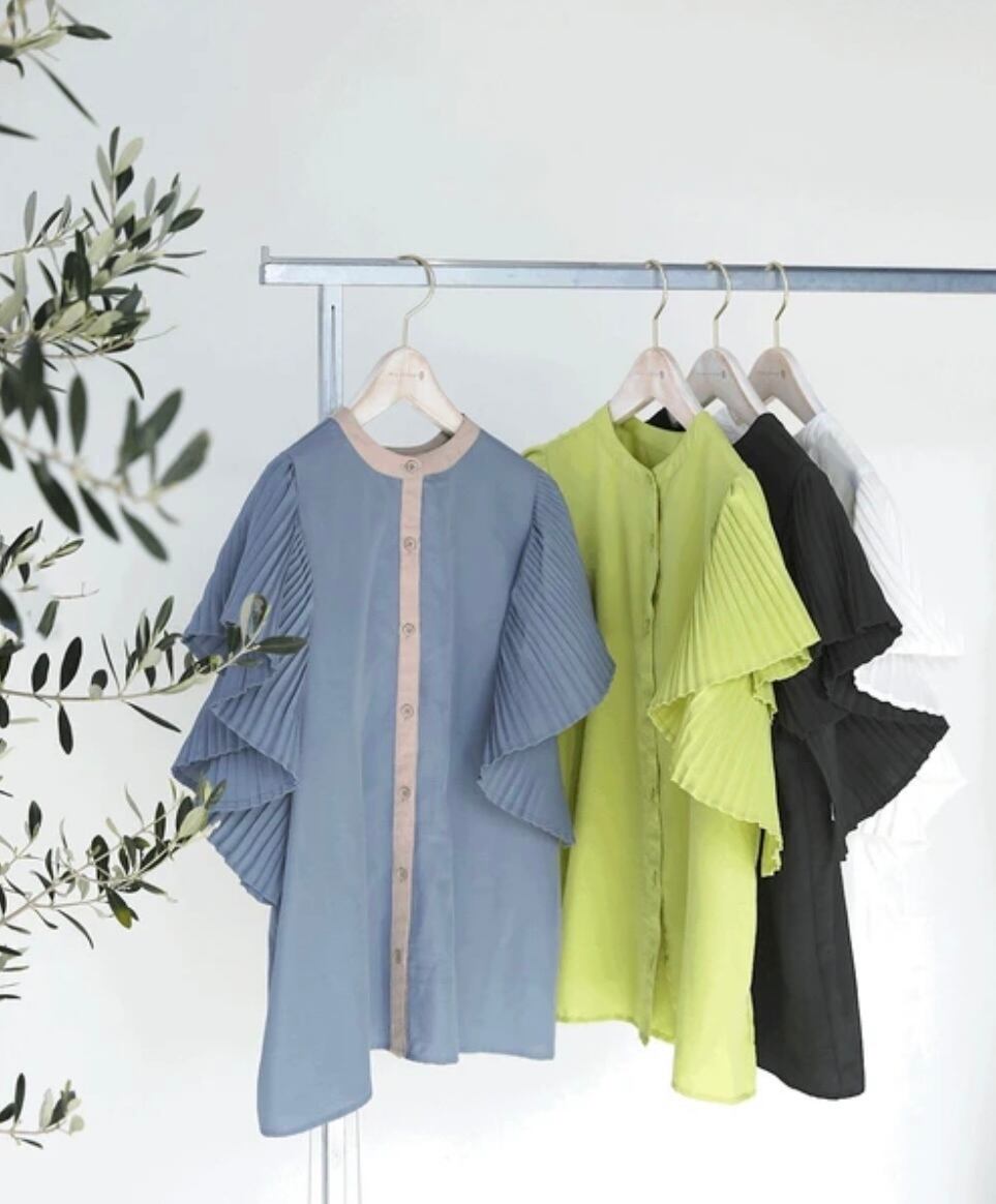 4color / 前後2wayプリーツスリーブブラウス