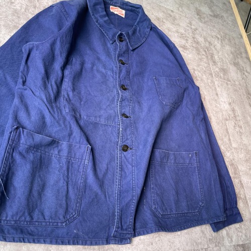 50-60s LIVRADOR 刺繍タグ コットンツイル フレンチワークジャケット 詳細写真5