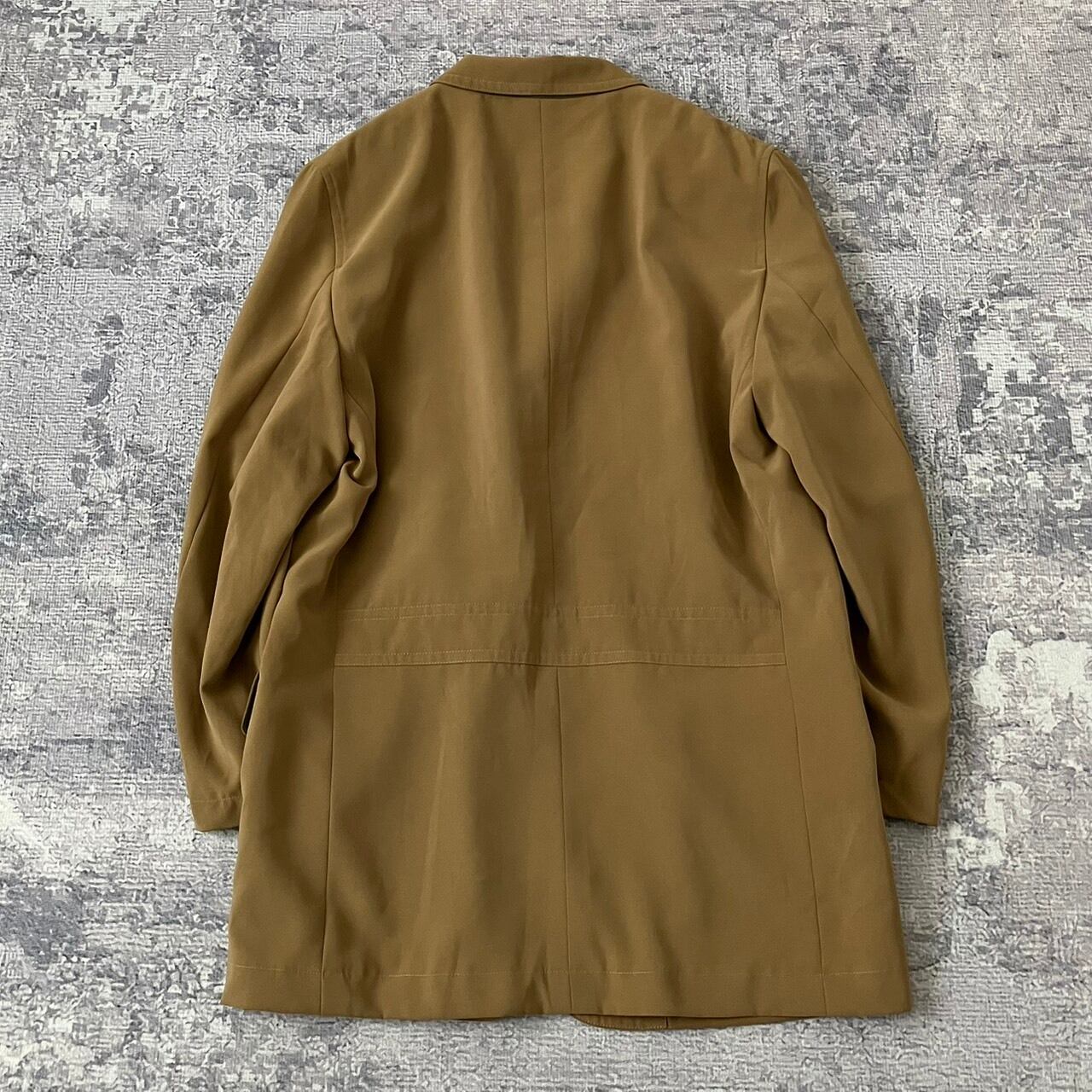 【90S】スーツ セットアップ ワイドスラックス 刺繍ロゴ 飾りボタン ブラウン 90S】スーツ セットアップ ワイドスラックス 刺繍ロゴ 飾りボタン