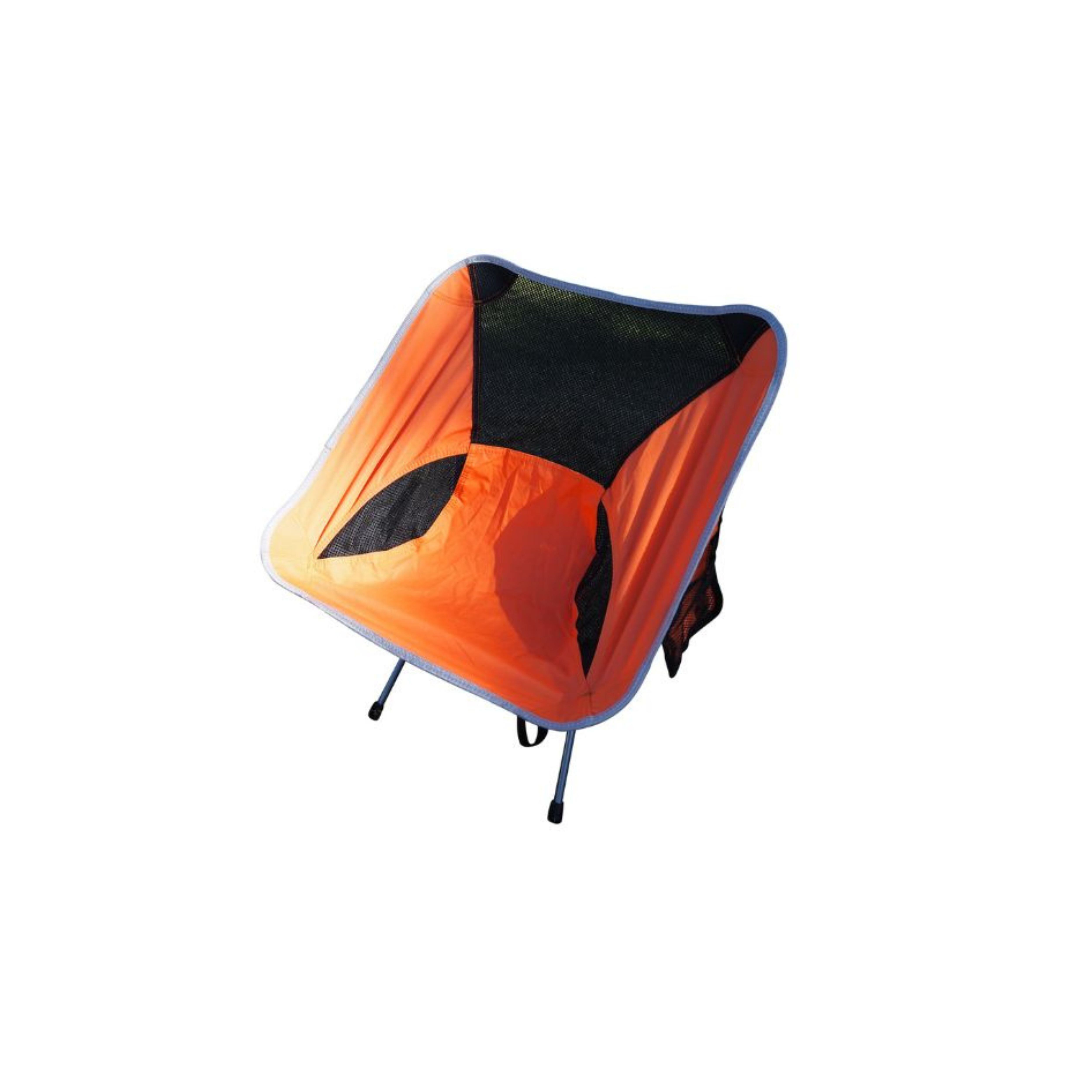ノーブランド リュックに入る 超軽量 キャンプ椅子 アウトドアチェア 耐荷重:約100㎏ 収納ケース付き【オレンジ】キャンプチェア キャンプ用品 キャンプギア