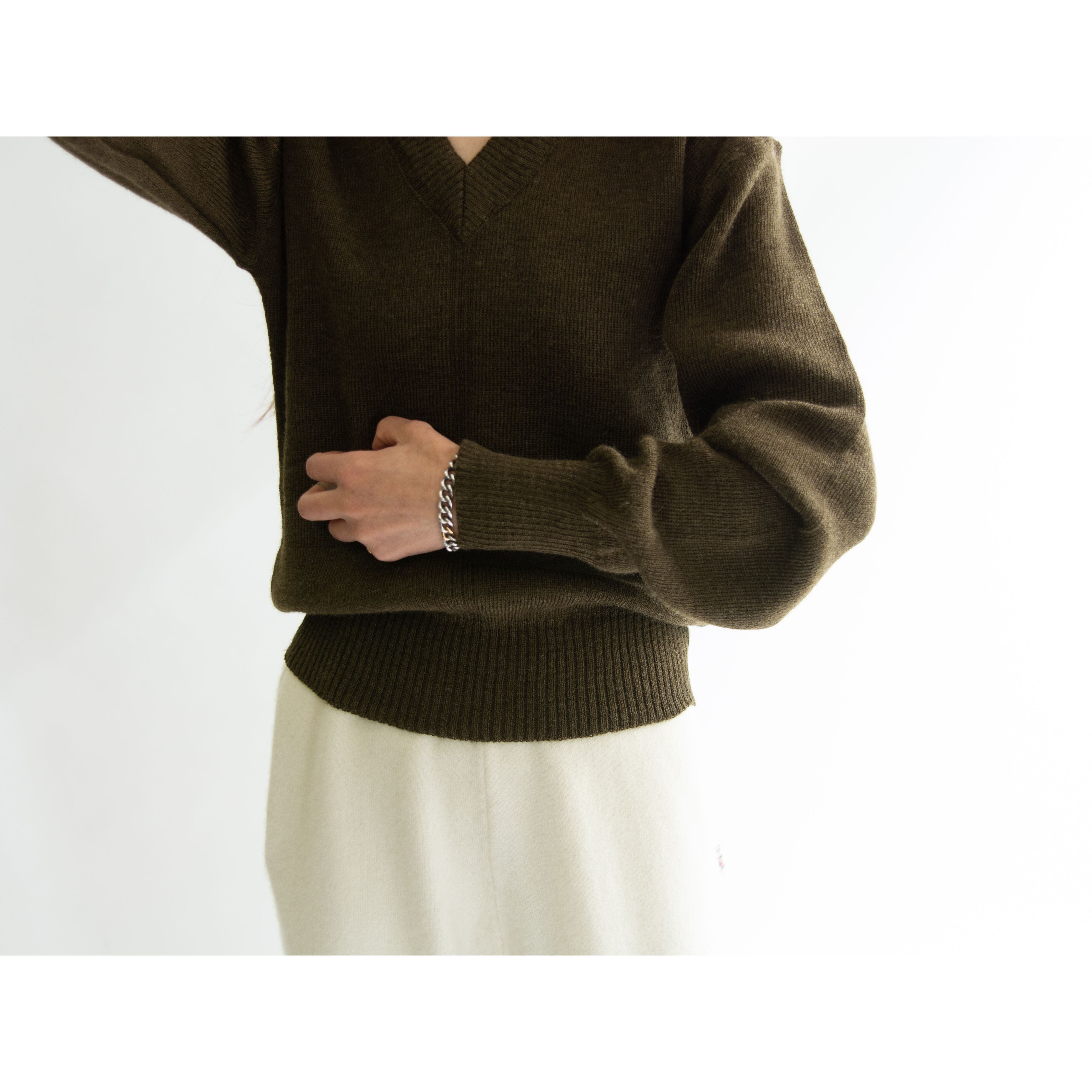Dead stock】60-70's French army v-neck wool sweater(デッド Dead stock】60-70's French army v-neck wool sweater(デッド