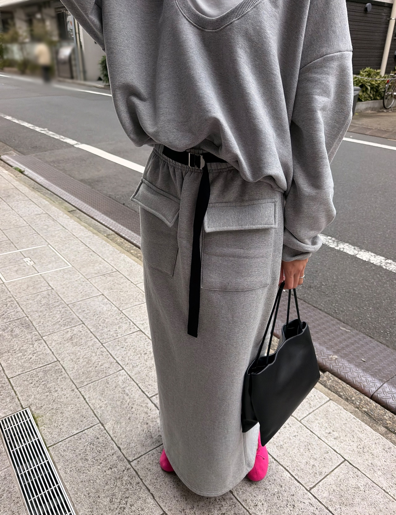 【新作5%OFF・3日間】★裏起毛★Buckle Sweat Skirt_2colors