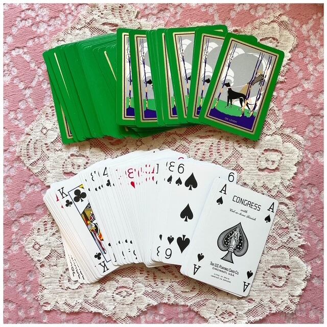 フランス買付 ヴィンテージ トランプ カードゲーム ダブルセット お