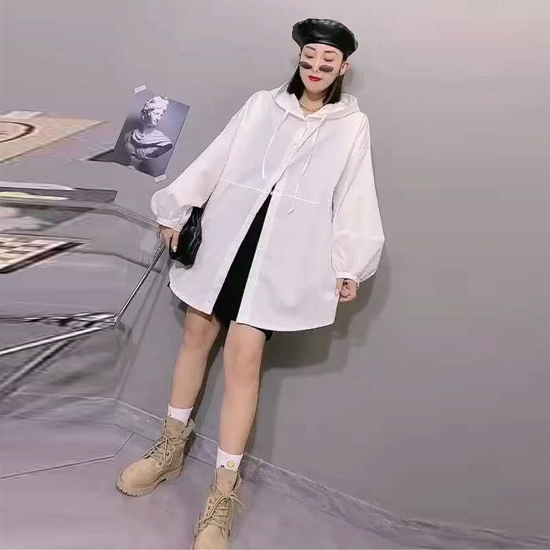 2020秋の新しいフード付きセーターコートプラスサイズの女性のバージョンの脂肪の姉妹mmルーズで薄いカーディガントレンチコート ミックスインファッション80686502239