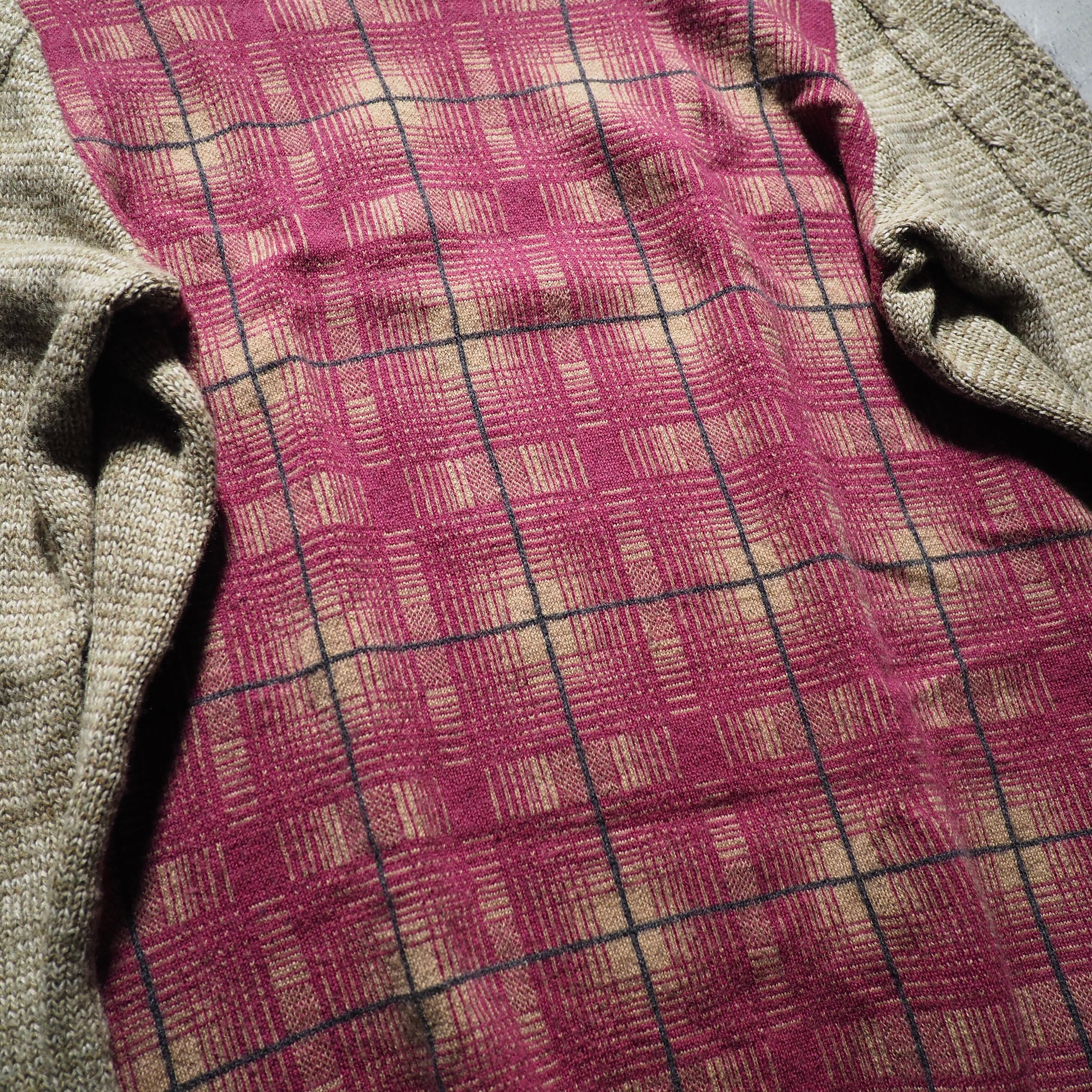 " glamb " Bewitching Ombre check switching Design knit