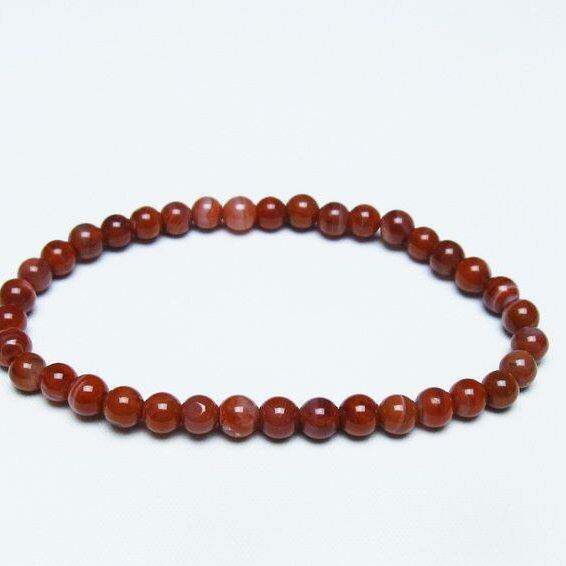 ナンホーンアゲート ブレスレット 5mm 南紅瑪瑙 ブレス 一点物 メール便可 [M便 1/10] 111-42183
