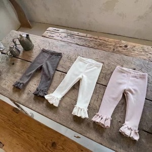 【BABY】韓国風　フリル無地レギンス