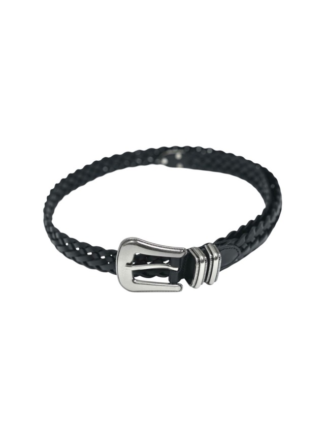 【ALUDE】braided pu leather western belt