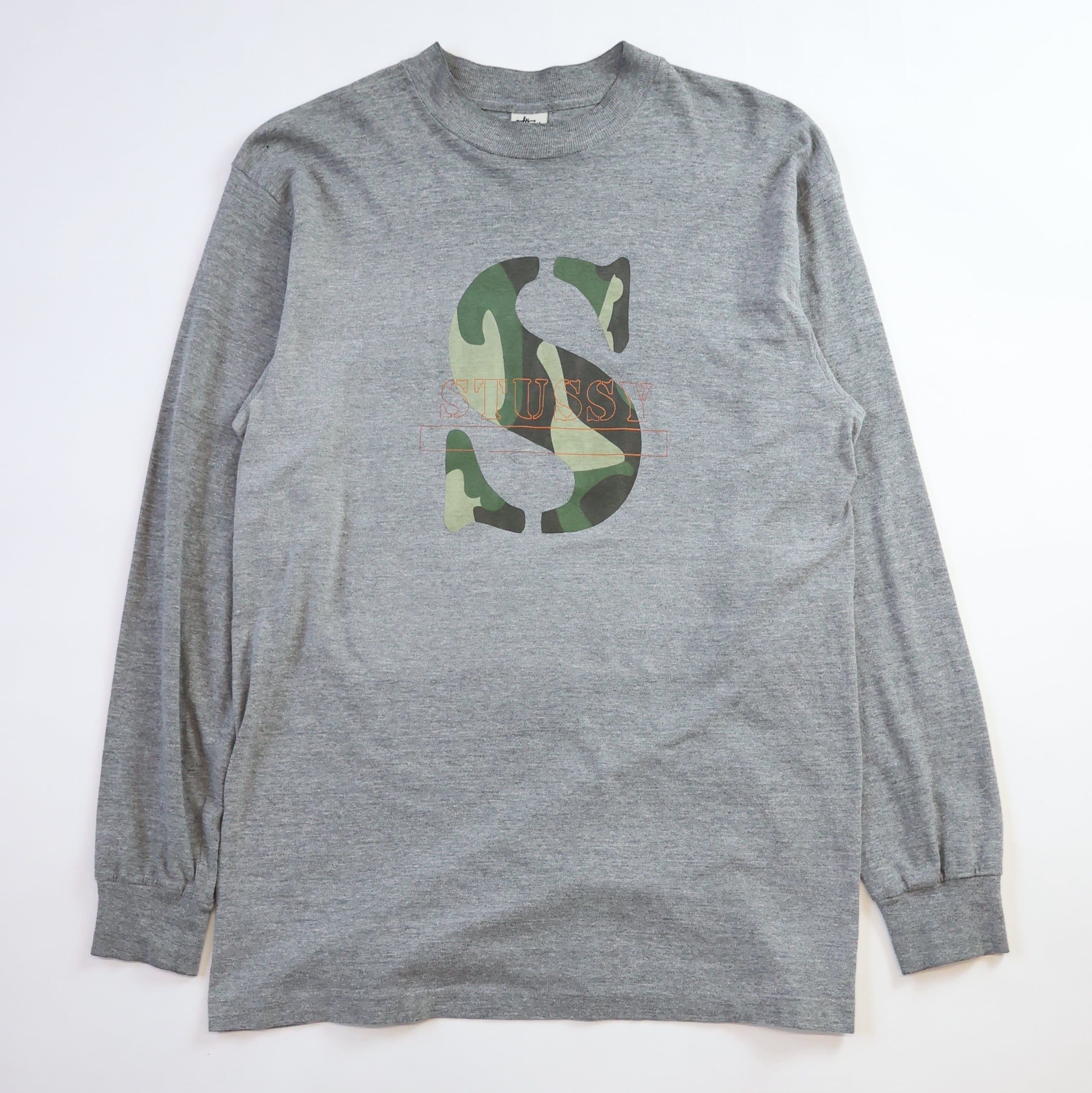 90S STUSSY CAMO S LOGO L/S TSHIRT
