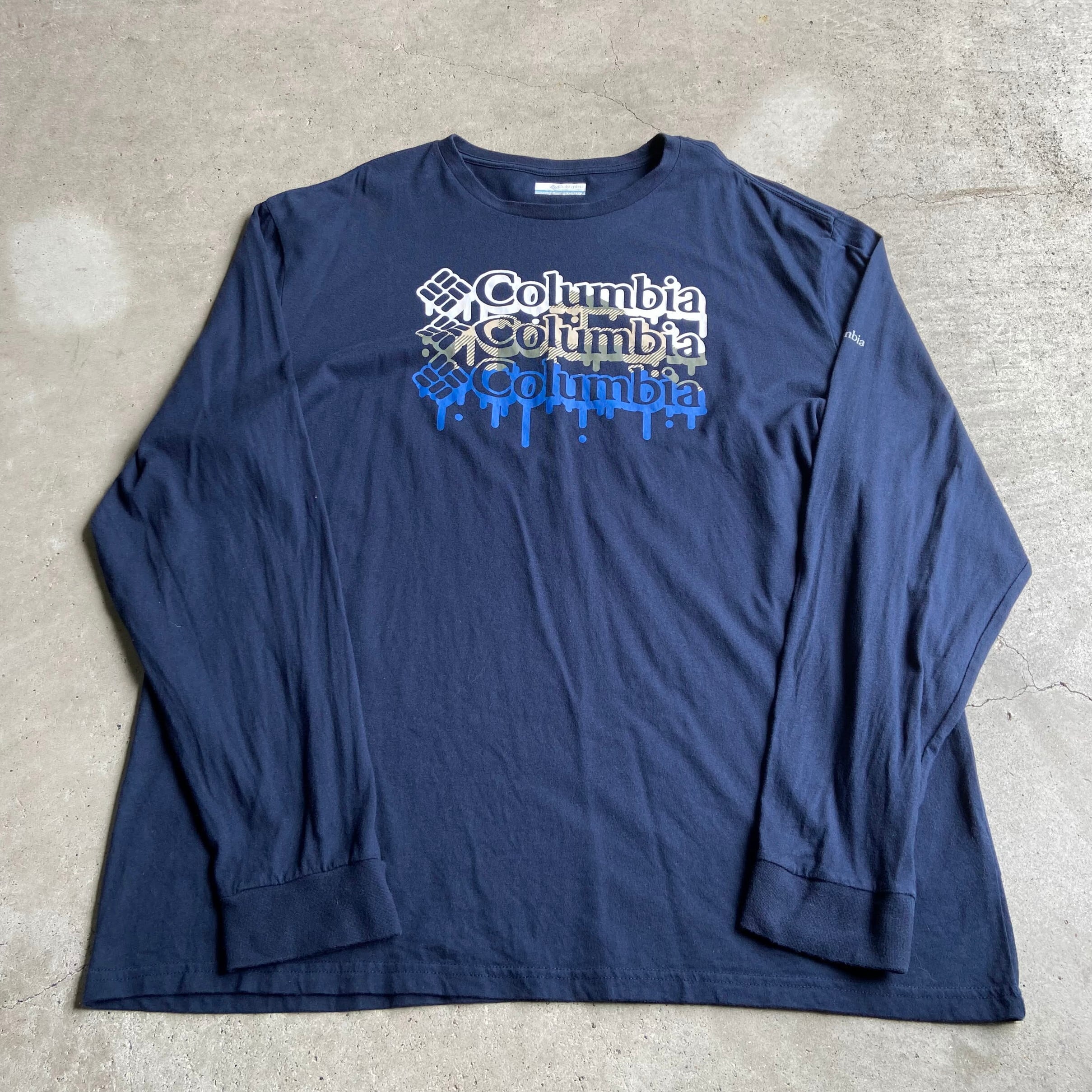 ビッグサイズ Columbia コロンビア ロゴプリント ロングTシャツ メンズ