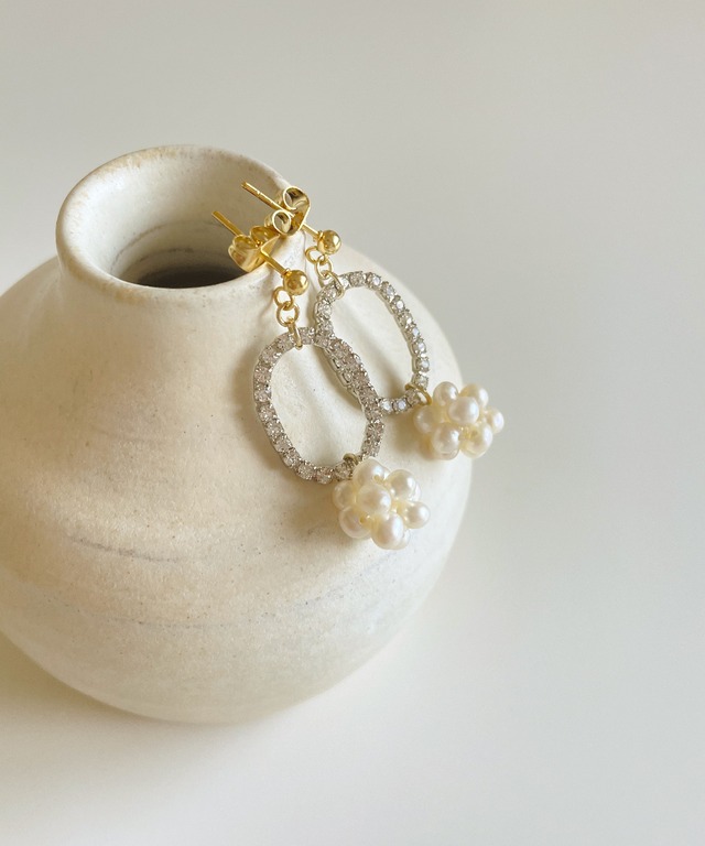 S I U R |  tiare pearl earring / pierce