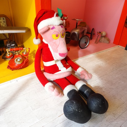 Vintage Pink Panther christmas santa claus big cuddly toy