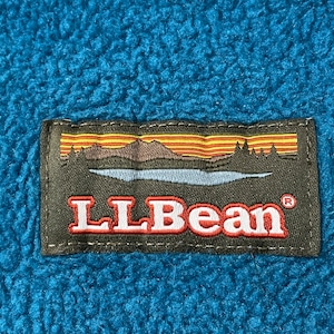 【L.L.Bean】フリース ハーフジップ ワンポイント プルオーバー  トップス 刺繍ロゴ ツートンカラー バイカラー M エルエルビーン US古着