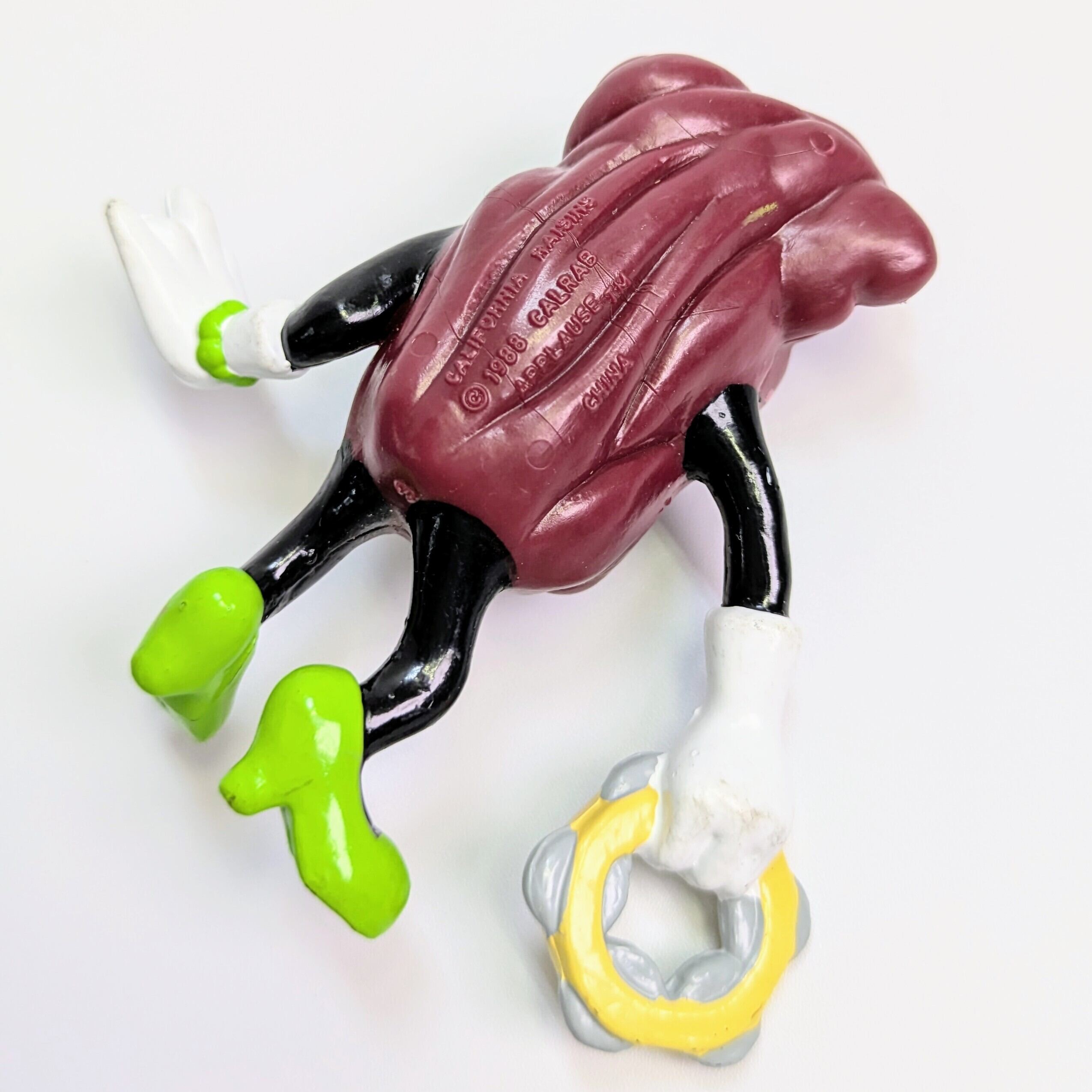 ☆ VINTAGE ☆ 1988年製【California Raisins(カリフォルニアレーズン)】 Ms.Marvelous タンバリン 黄緑のパンプス PVC フィギュア ビンテージトイ 〚アメリカン雑貨 アメトイ〛