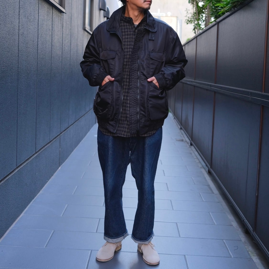 ササフラス　D/C Navy Jacket Heavy M ネイビー SASSAFRAS(ササフラス) / D/C Armor Jacket Heavy Recycle Nylon Twill