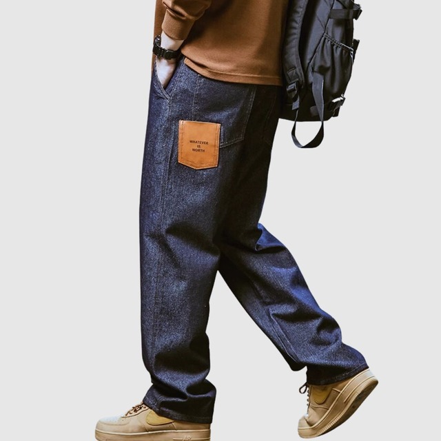 ダークブルーストレートデニムジーンス H1947