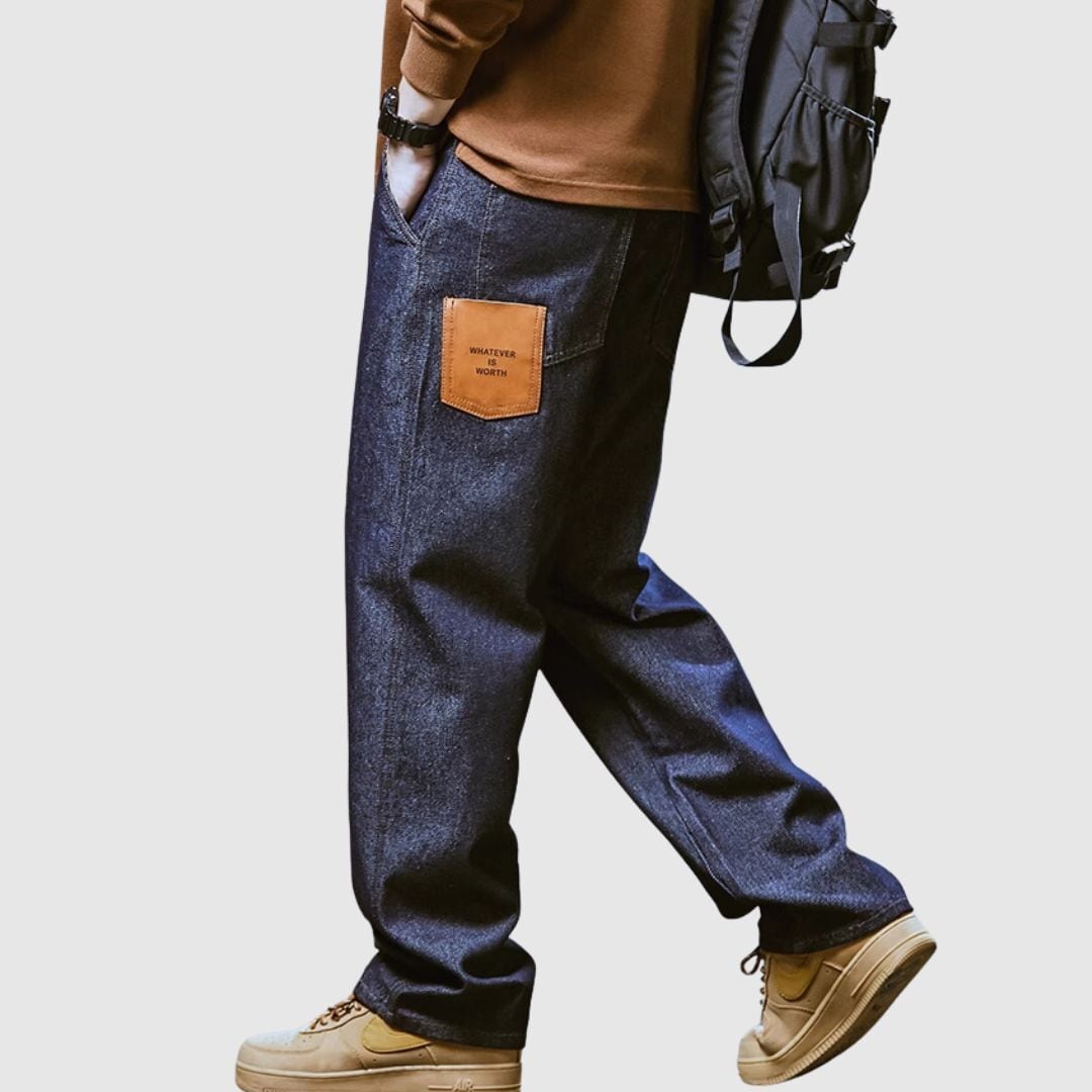 ダークブルーストレートデニムジーンス H1947