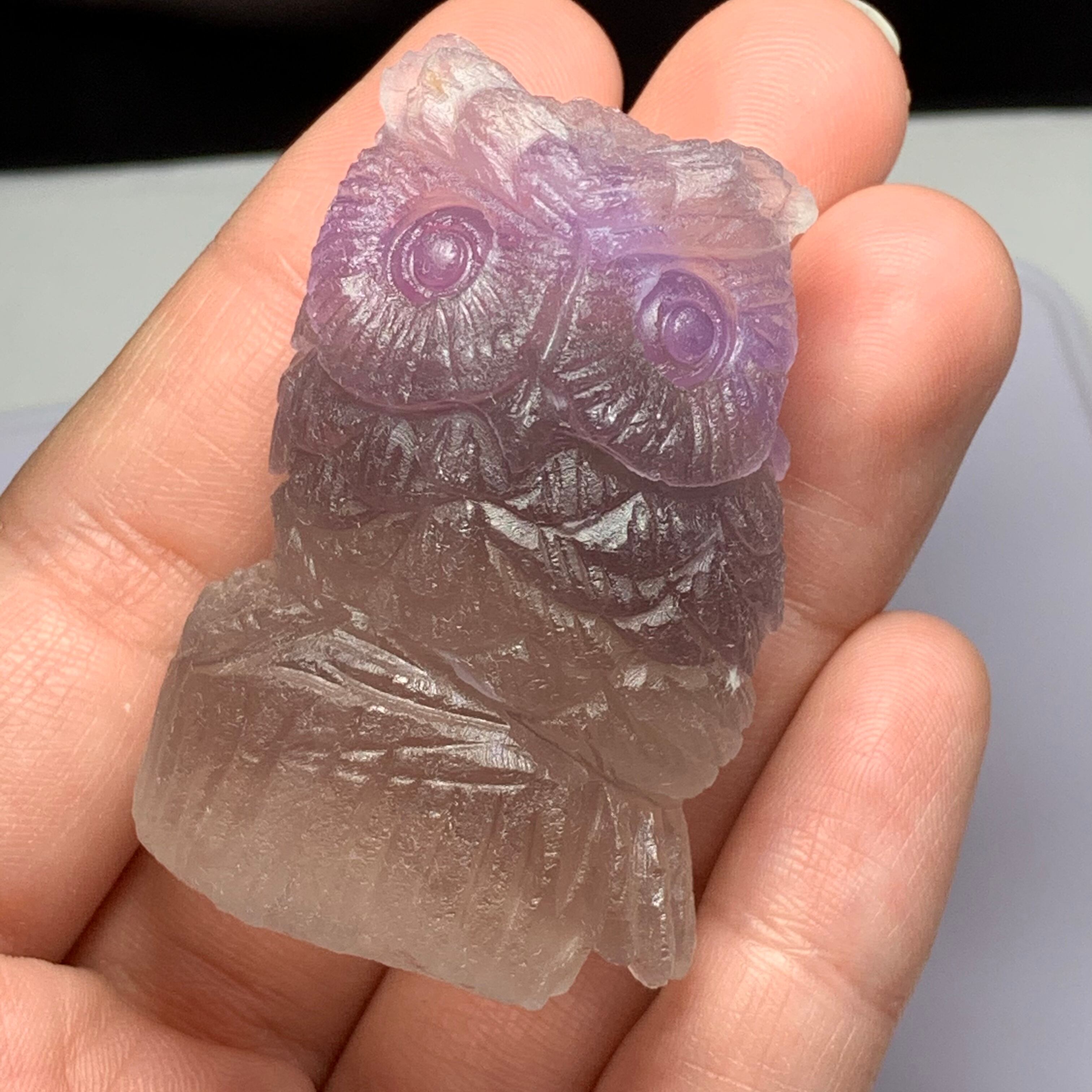 福を呼ぶ✩フローライトフクロウ置物 | Naturaltreasure
