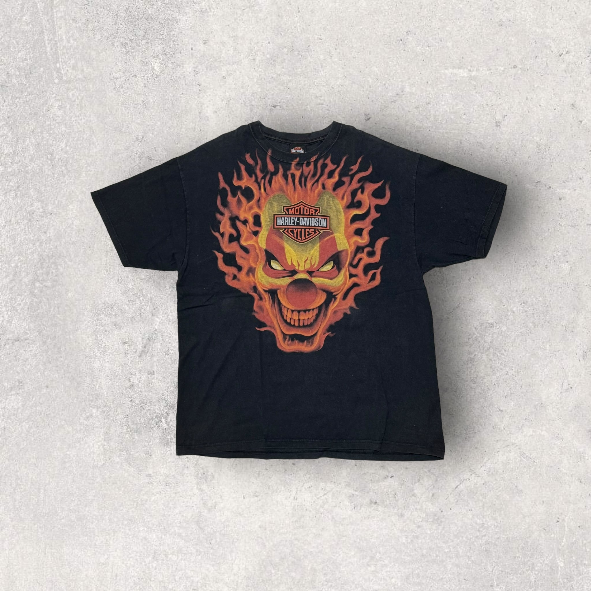 00s Hanes USA製 ハーレーダビッドソン Tシャツ ピエロ ブラック 00's Harley-Davidson