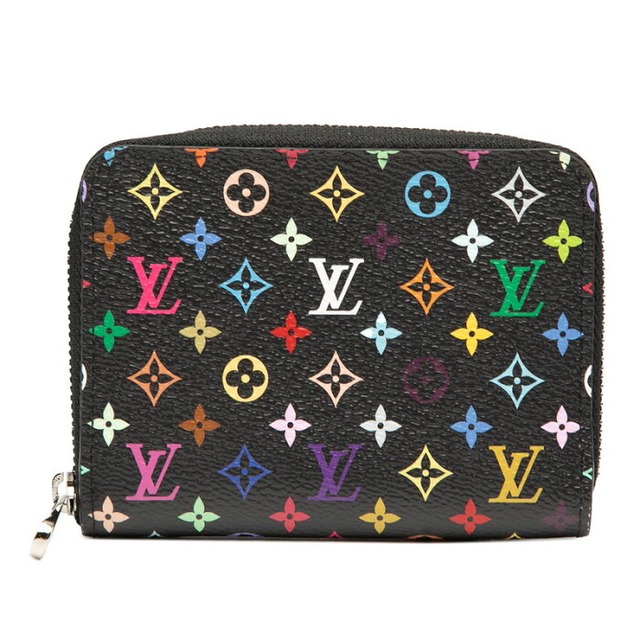 ルイ ヴィトン × 村上隆 モノグラム マルチカラー ジッピーコインパース コインケース M13409 ブラック PVC レディース LOUIS VUITTON 【中古】