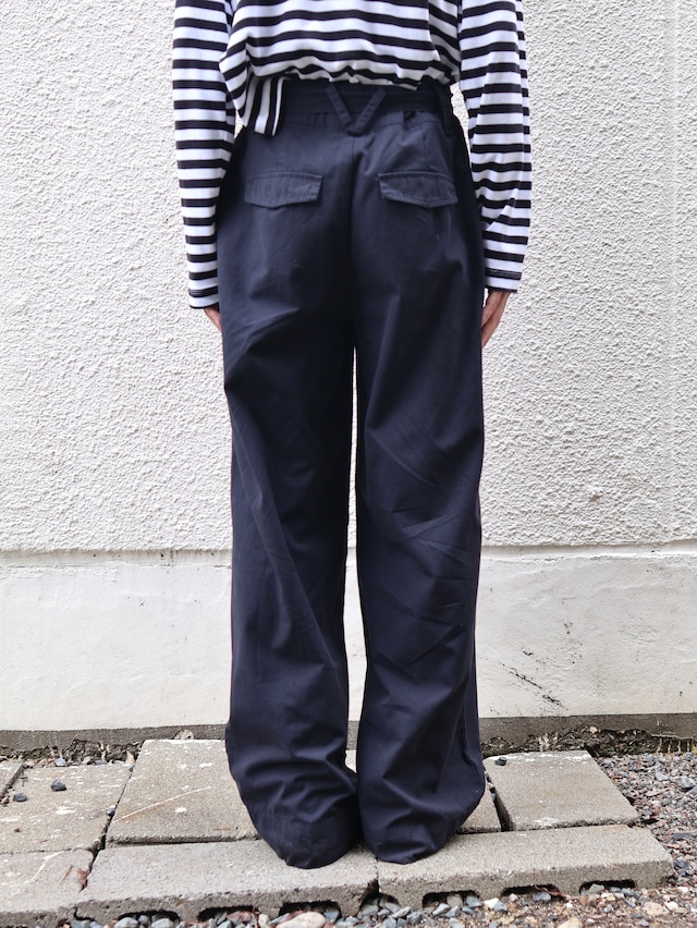belted wide slacks
