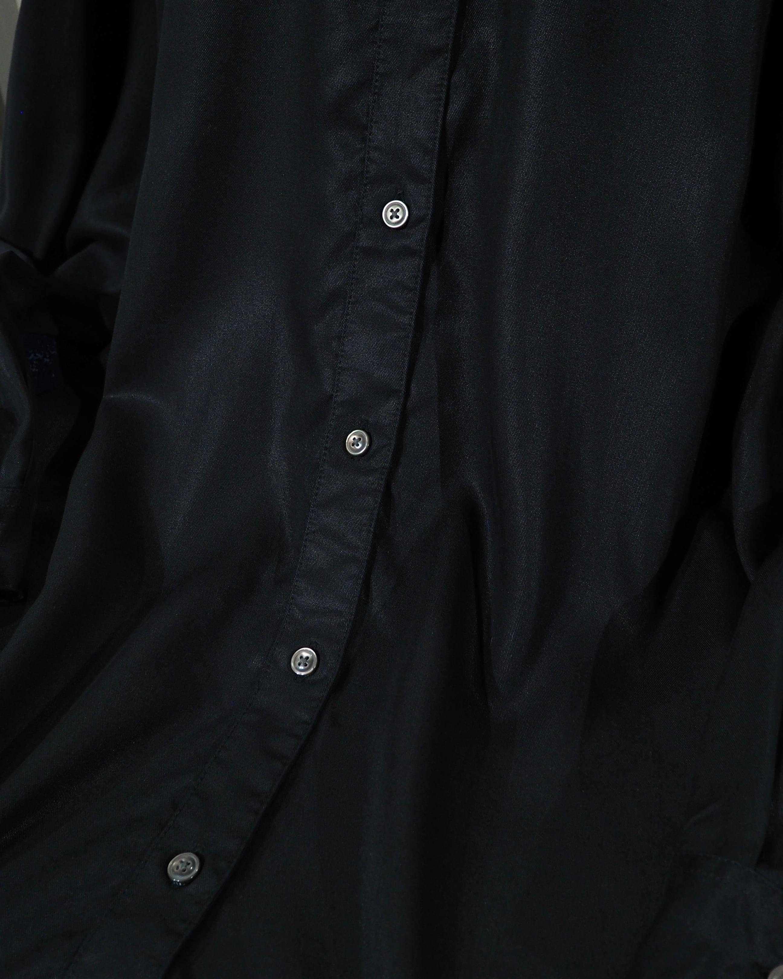" DIESEL " D ‐ Logo Embroidery Black Drape Over Silhouette Shirt