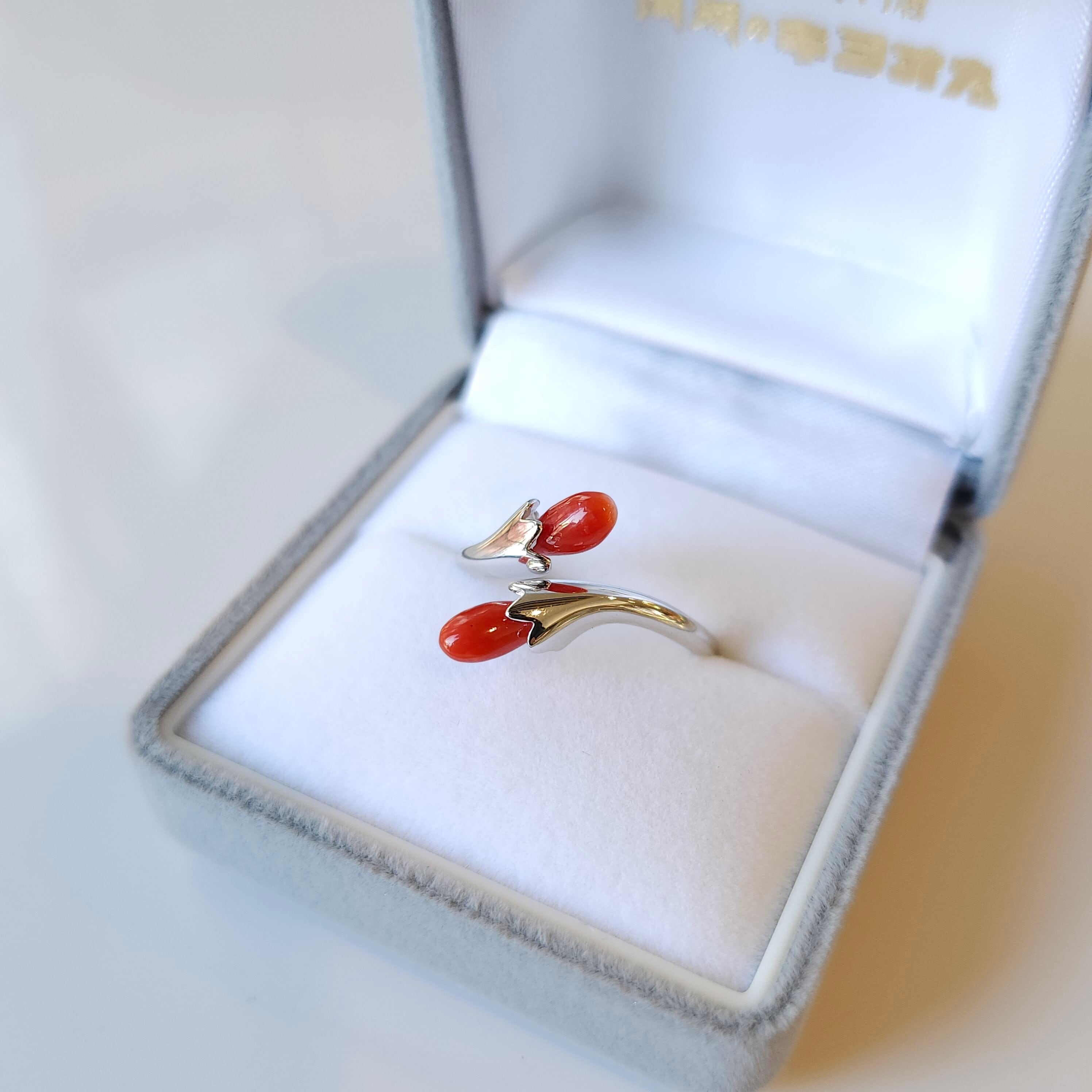 赤珊瑚玉ピアス(K18) 033 | 清岡珊瑚店