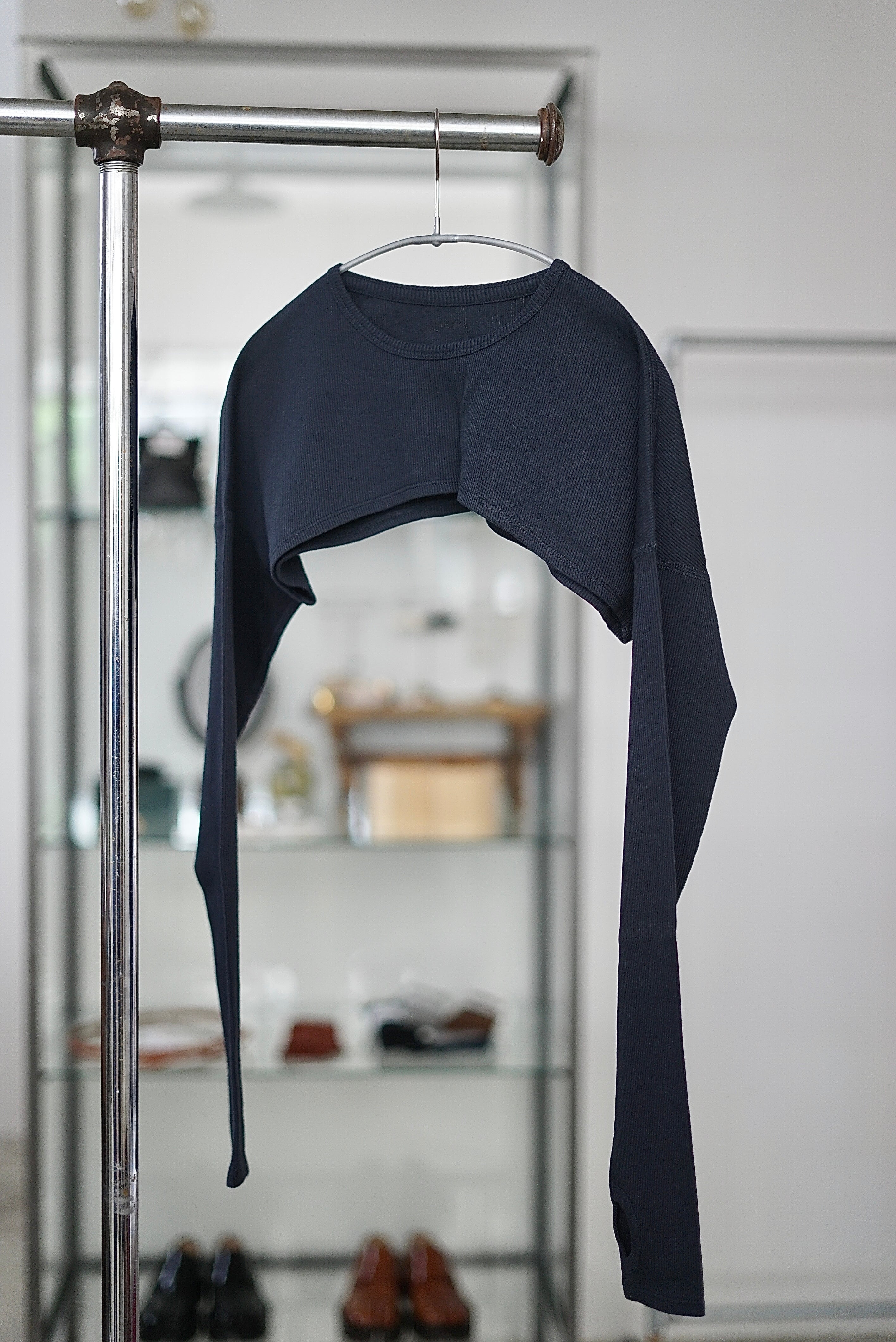 overneath  rib sleeves039 チャコールグレー