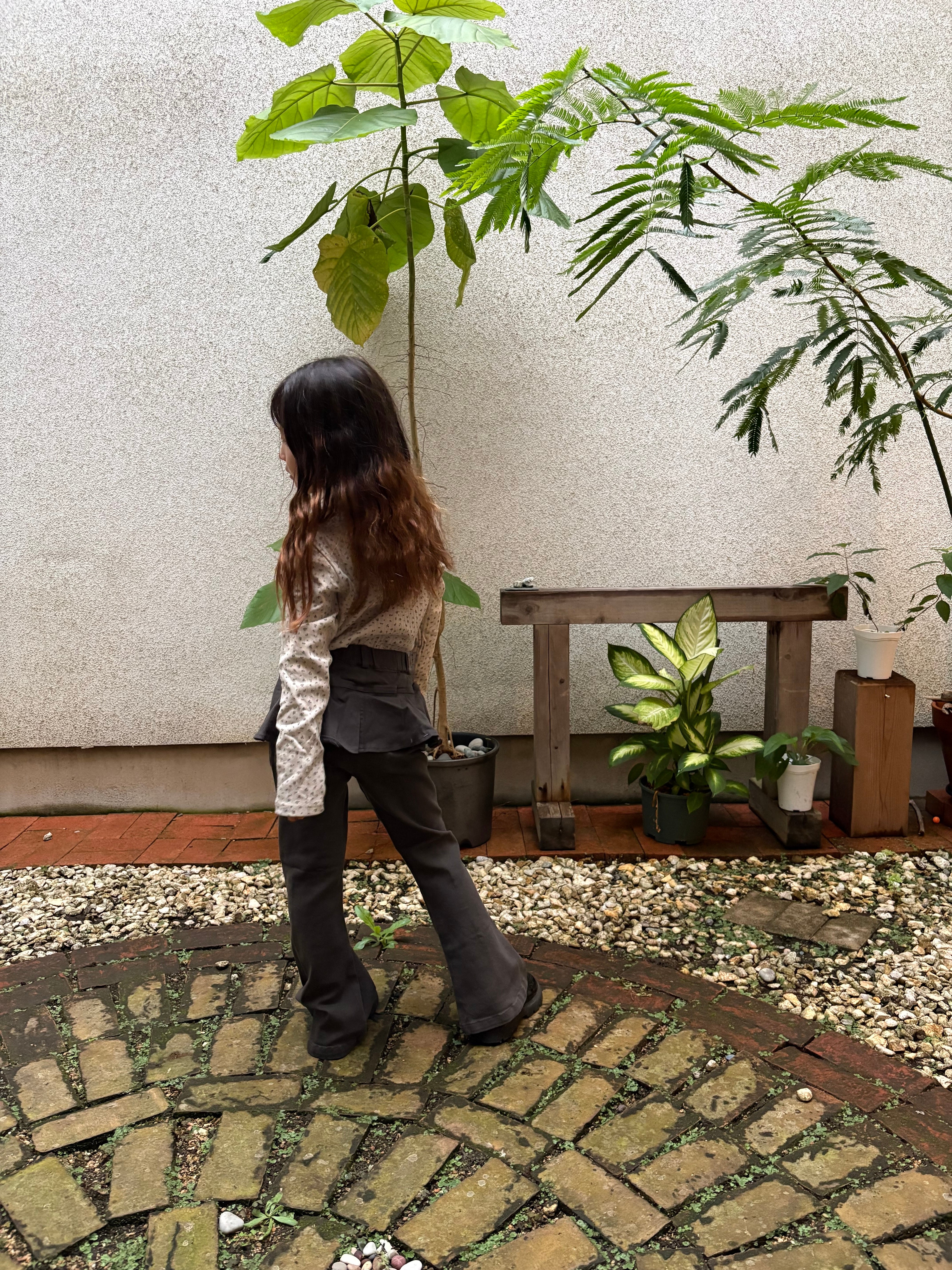 花柄カットソー