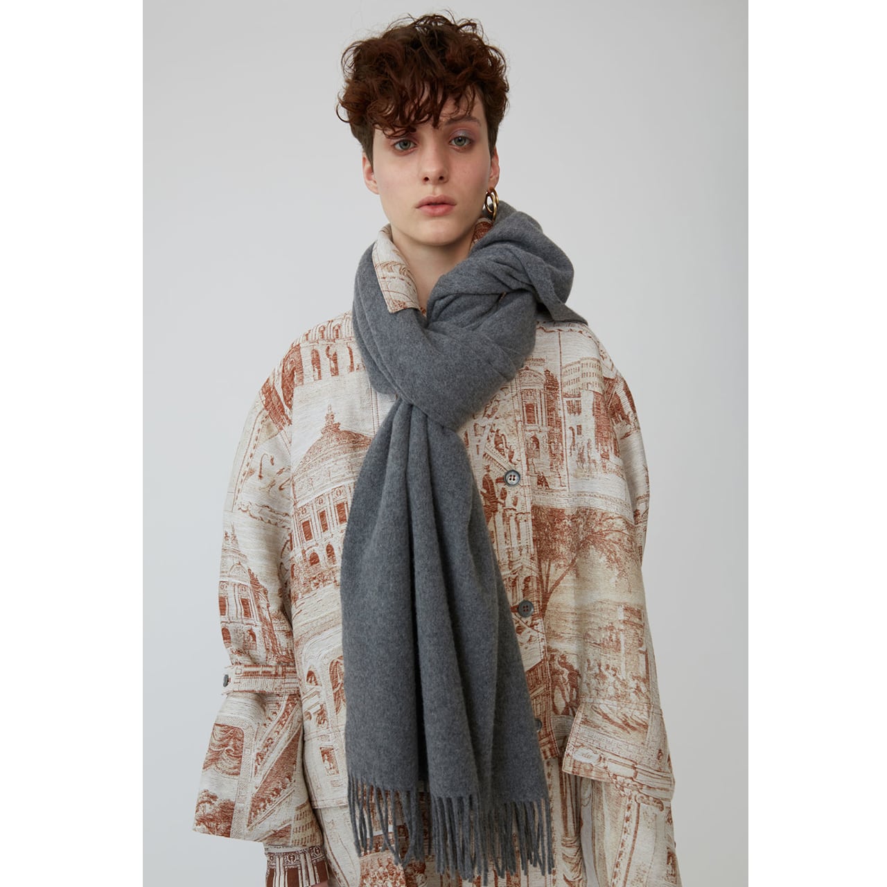 Acne Studios]アクネストゥディオ fringed Scarf オーバーサイズウール  
