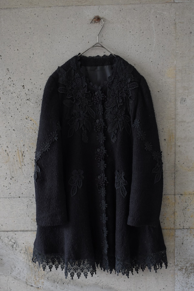 Green wool short coat