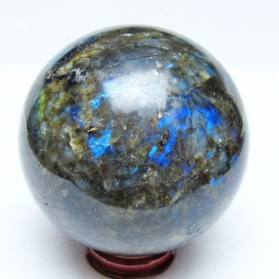 ラブラドライト 丸玉 78mm スフィア 置物 一点物 151-9142