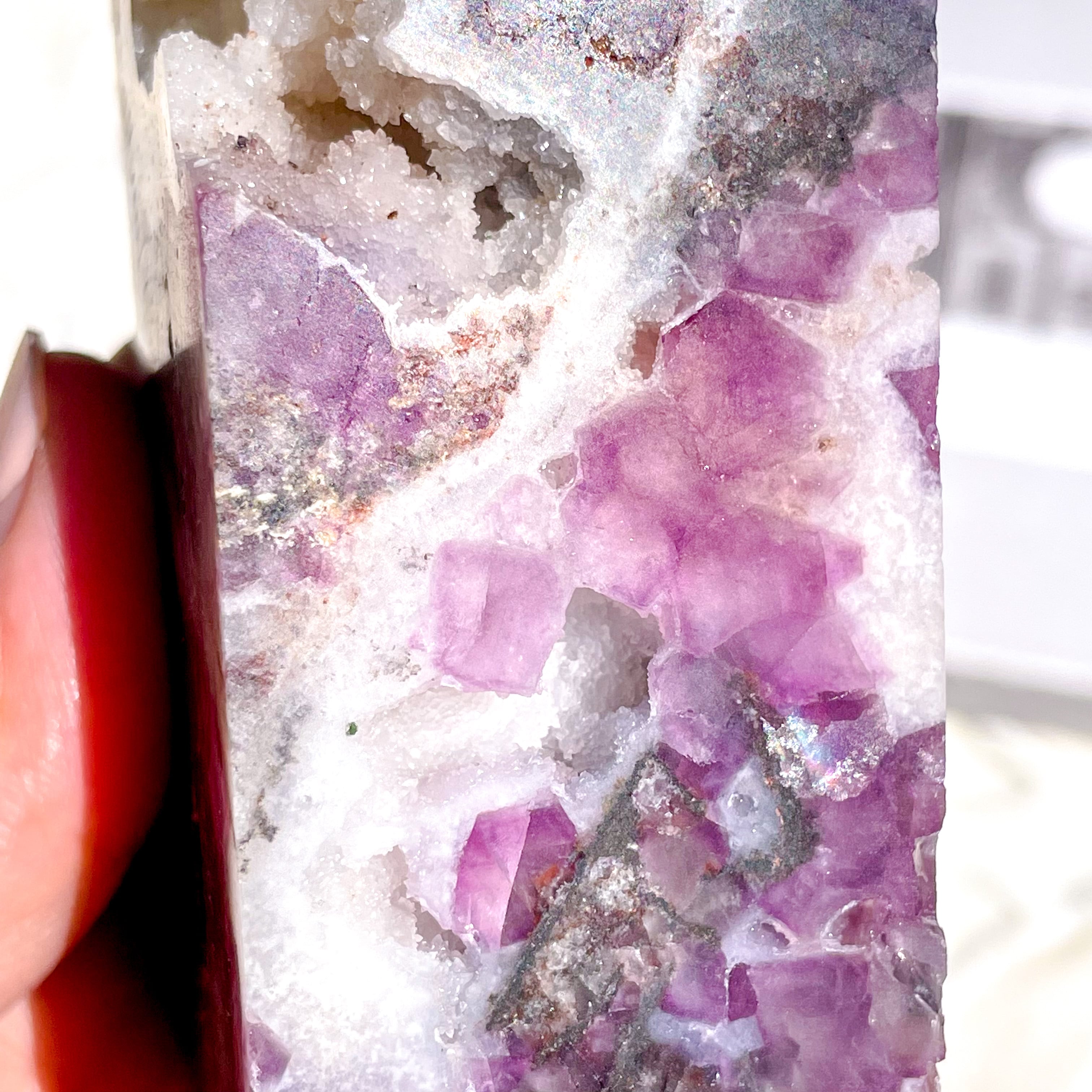 Druzy Sphalerite & Fluorite Point 3 ✧ ドゥルージースファレライト