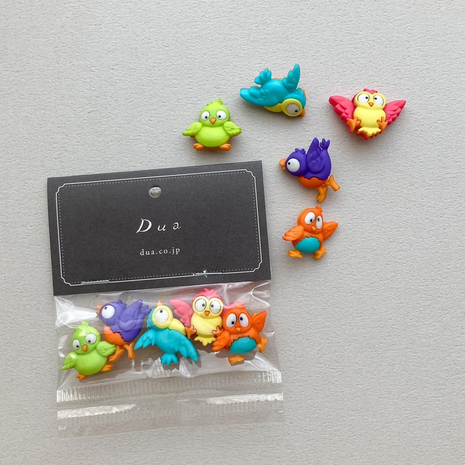 再入荷〉JJボタン カラフルポップな小鳥ボタンパック（5p） | Dua