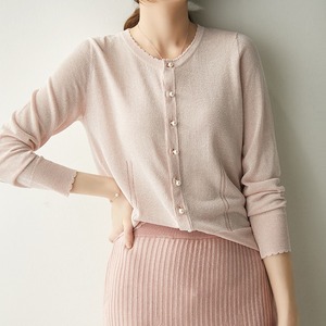 round neck pearl button cardigan(7color)<t1471>
