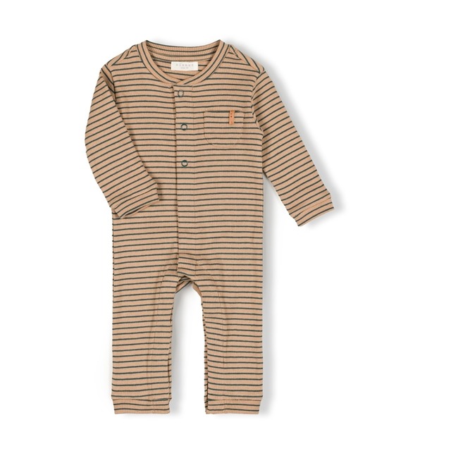 即納【nixnut】Tof Onesie / Moss Stripe / 68 size / ロンパース / ニックスナット