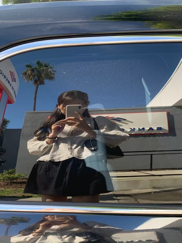 (LITER) runa check frill blouse / 2color