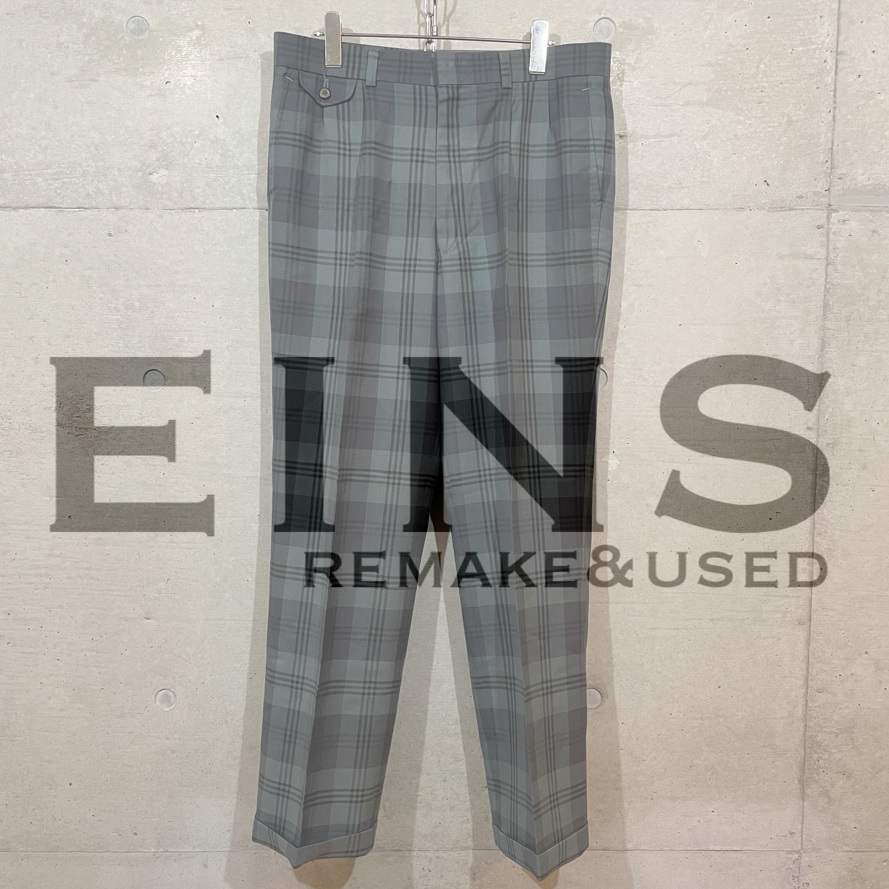 【vintage】design checked slacks(レトロ/チェック柄/スラックス)(lsize)0520/tokyo |  〚EINS_archive〛 powered by BASE