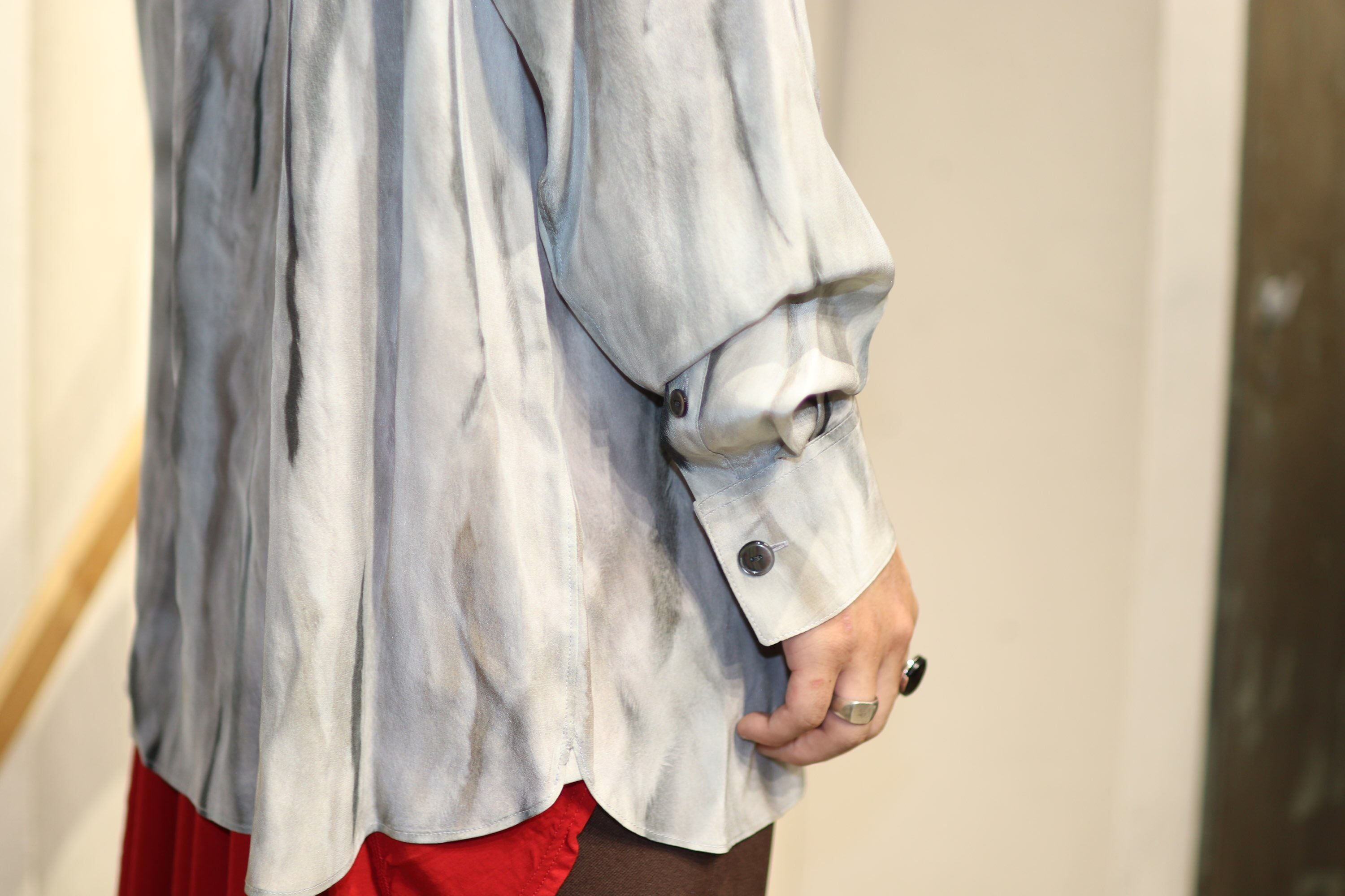 シャツ MASU FUR PRINT SILK SHIRTS(WHITE) MASU FUR PRINT SILK SHIRTS (WHITE) MCFW-SH0421 | IAAAM ONLINE STORE
