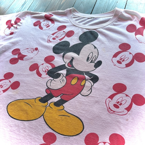 90s MICKEY UNLIMITED 〝MICKEY All Over Print 〟T-Shirt / Size About X-LARGE