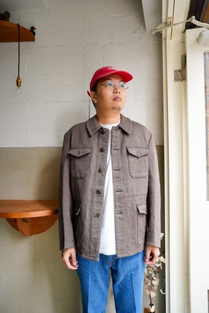 【1960s】"Unic Qualite Superieure" Cotton Pique French Hunting JKT / 6-359