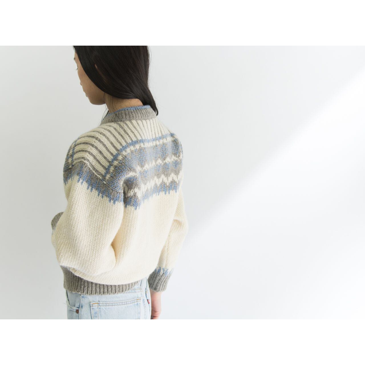 【Made in New Zealand】90's wool nordic cardigan（ニュージーランド製 ノルディックウールカーディガン セーター）2b