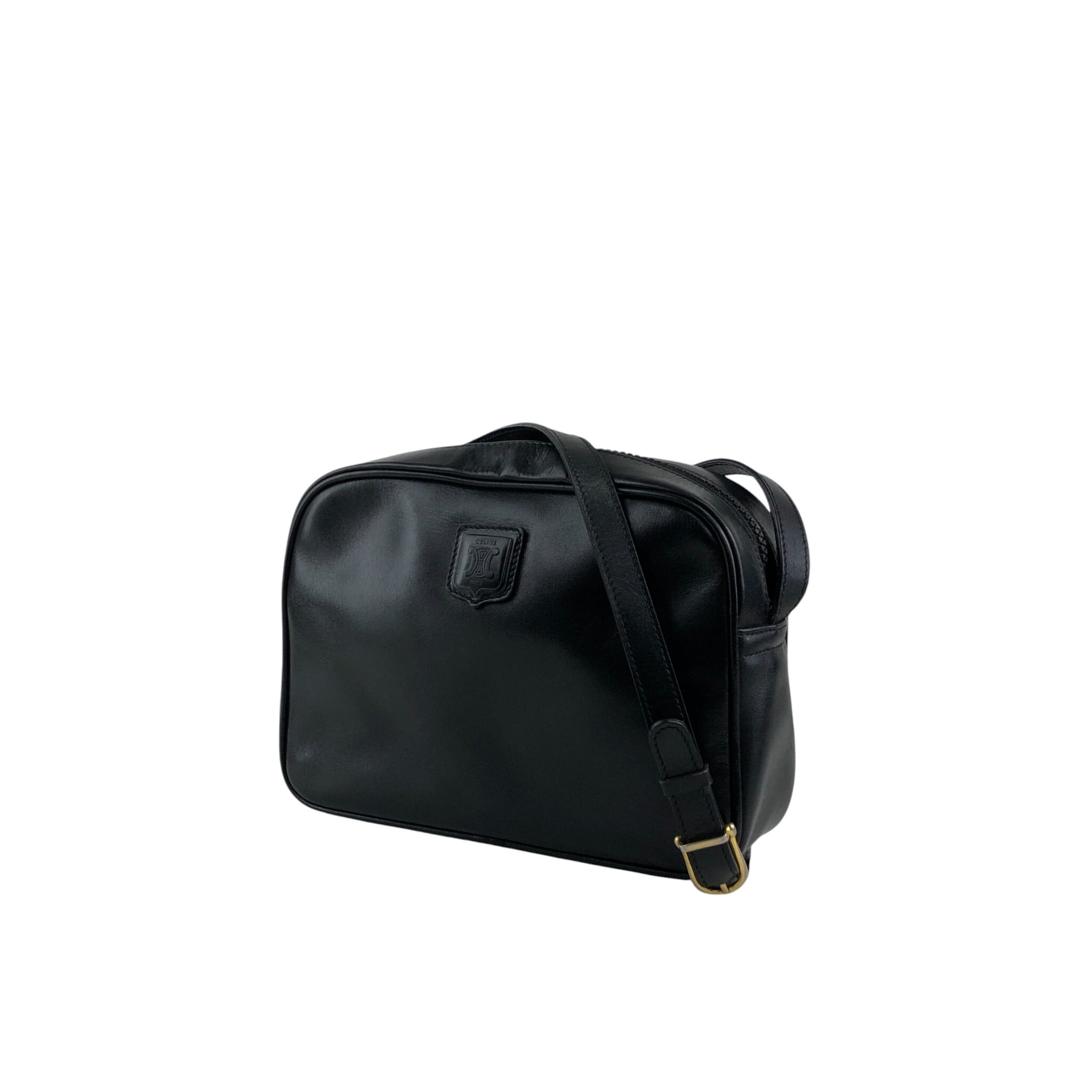 CELINE セリーヌ ショルダーバッグ ブラック ブラゾン型押し レザー