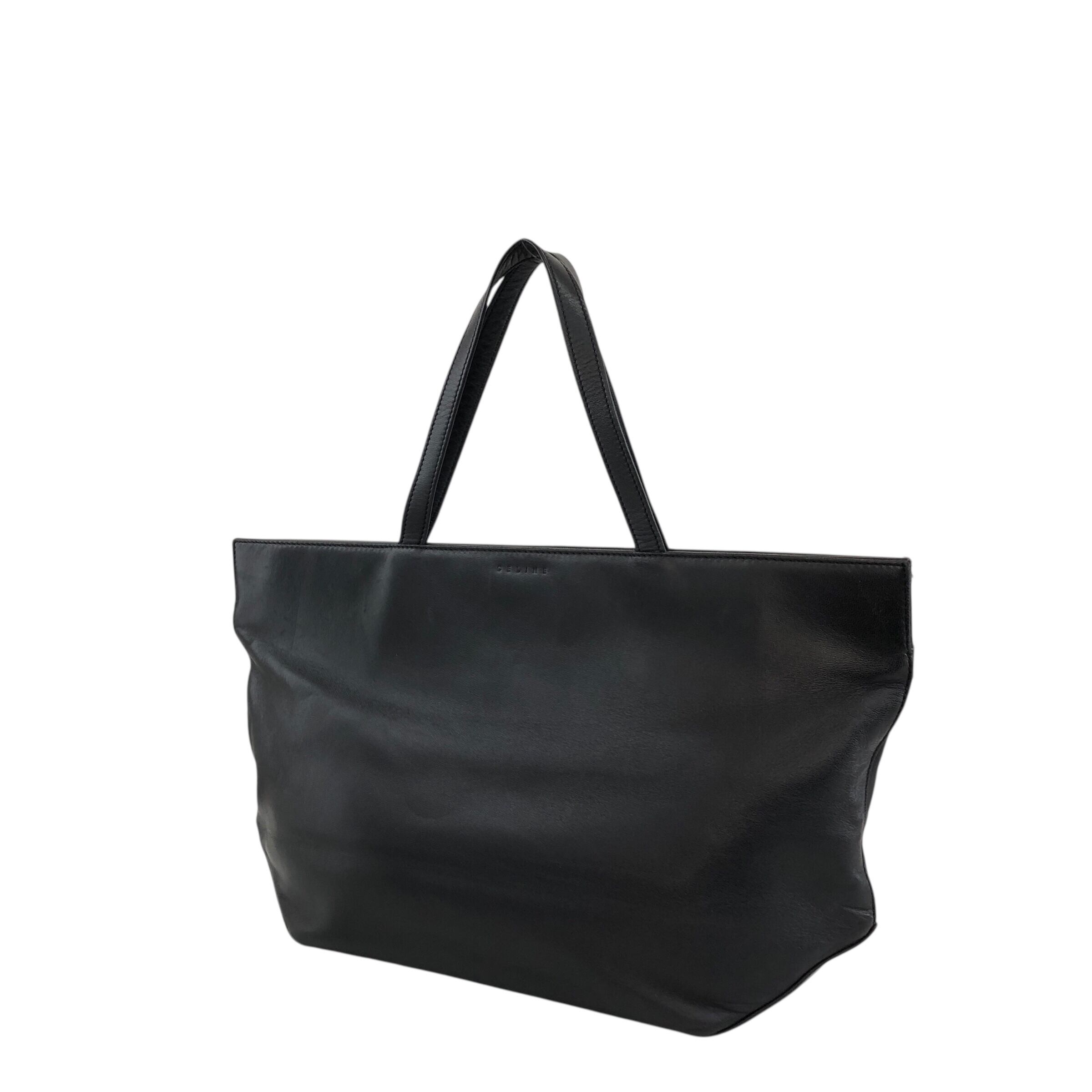 CELINE セリーヌ トートバッグ ブラック ロゴ レザー vintage