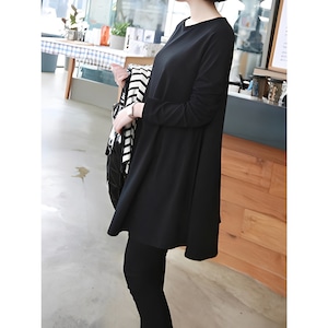 ロング袖 フレアTシャツ 3color【S-2XL】　RA3219